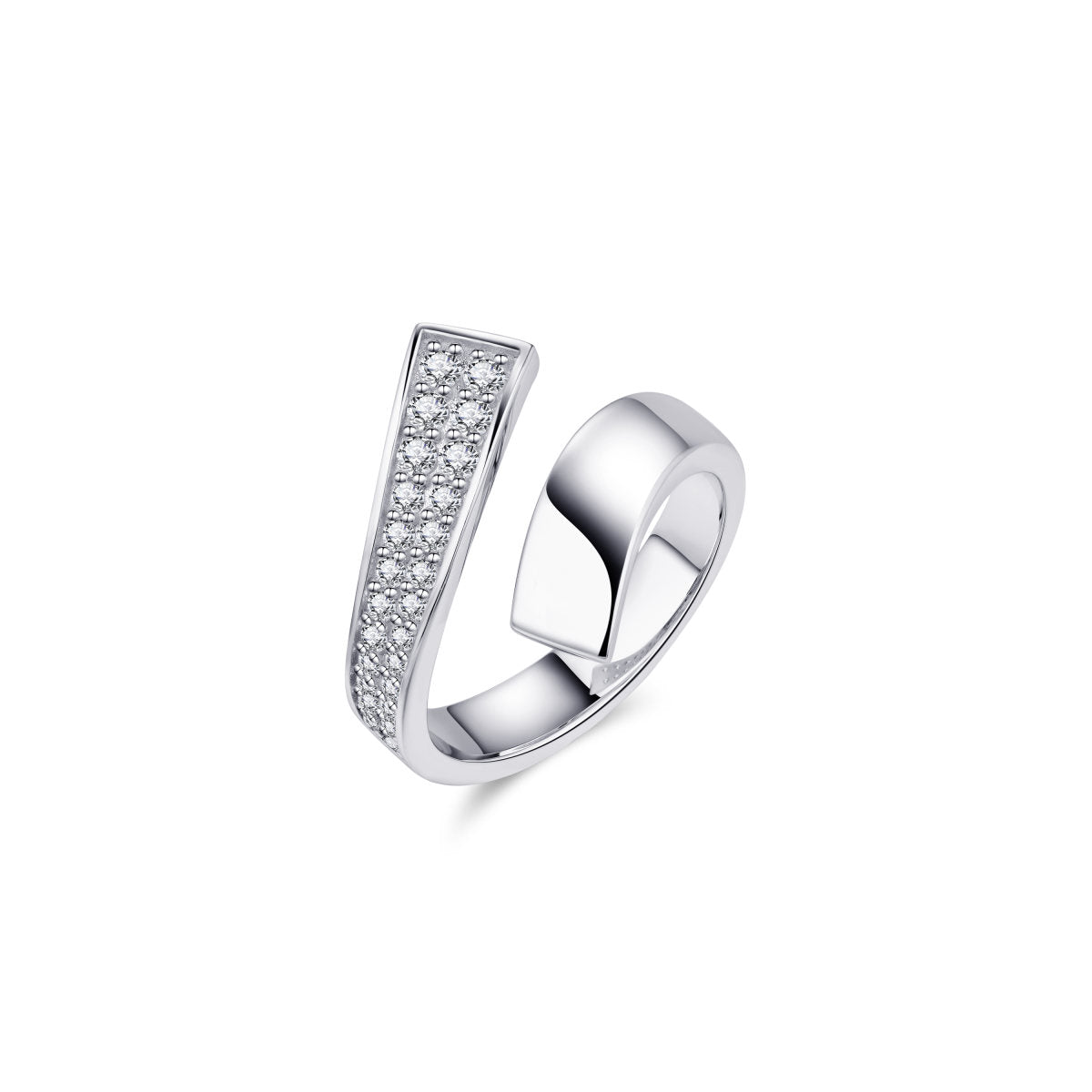 Gisser Ring Zilver Gerhodineerd Zirkonia Wit – R427