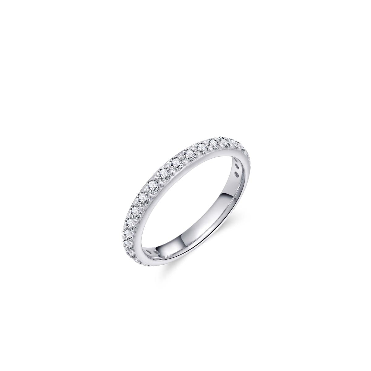 Gisser Ring Zilver Gerhodineerd Zirkonia Wit – R428