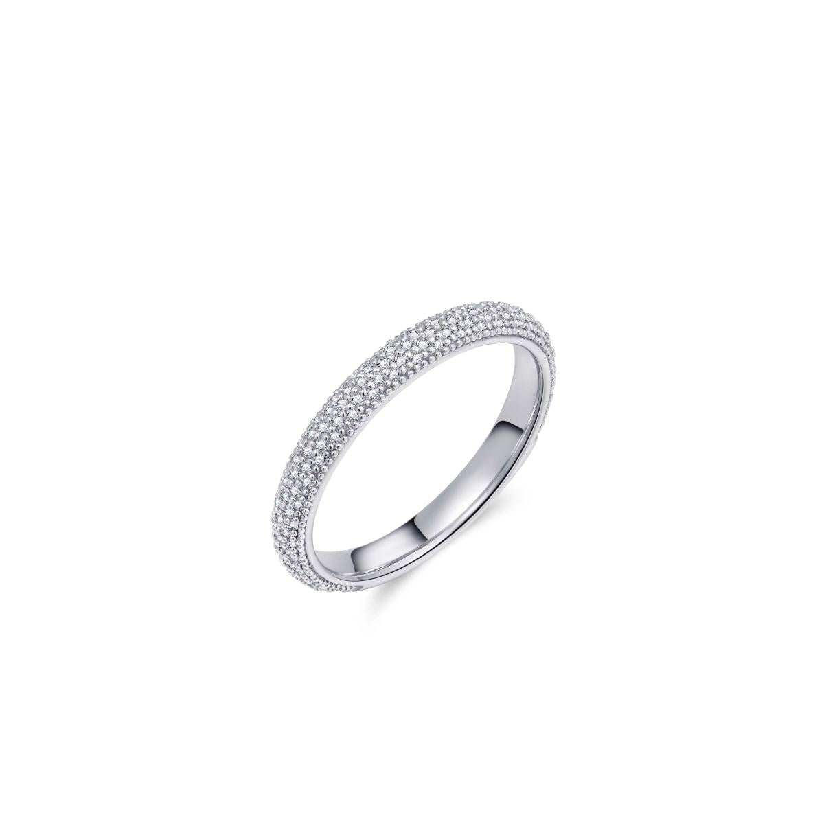 Gisser Ring Zilver Gerhodineerd Zirkonia Wit – R429