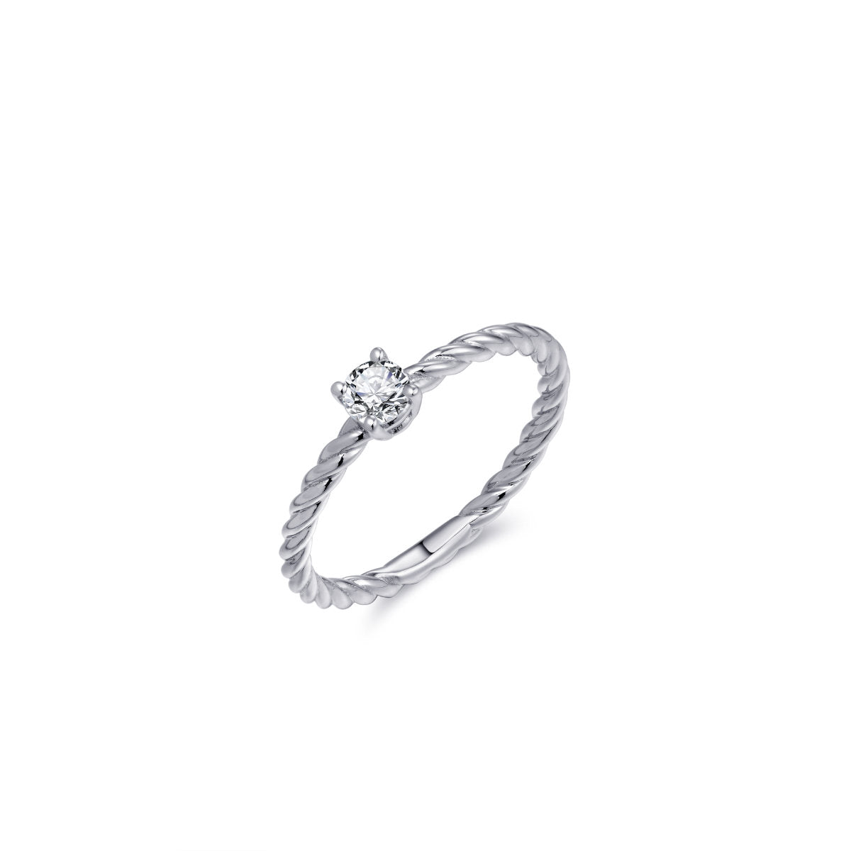 Gisser Ring Zilver Gerhodineerd Zirkonia Wit – R434