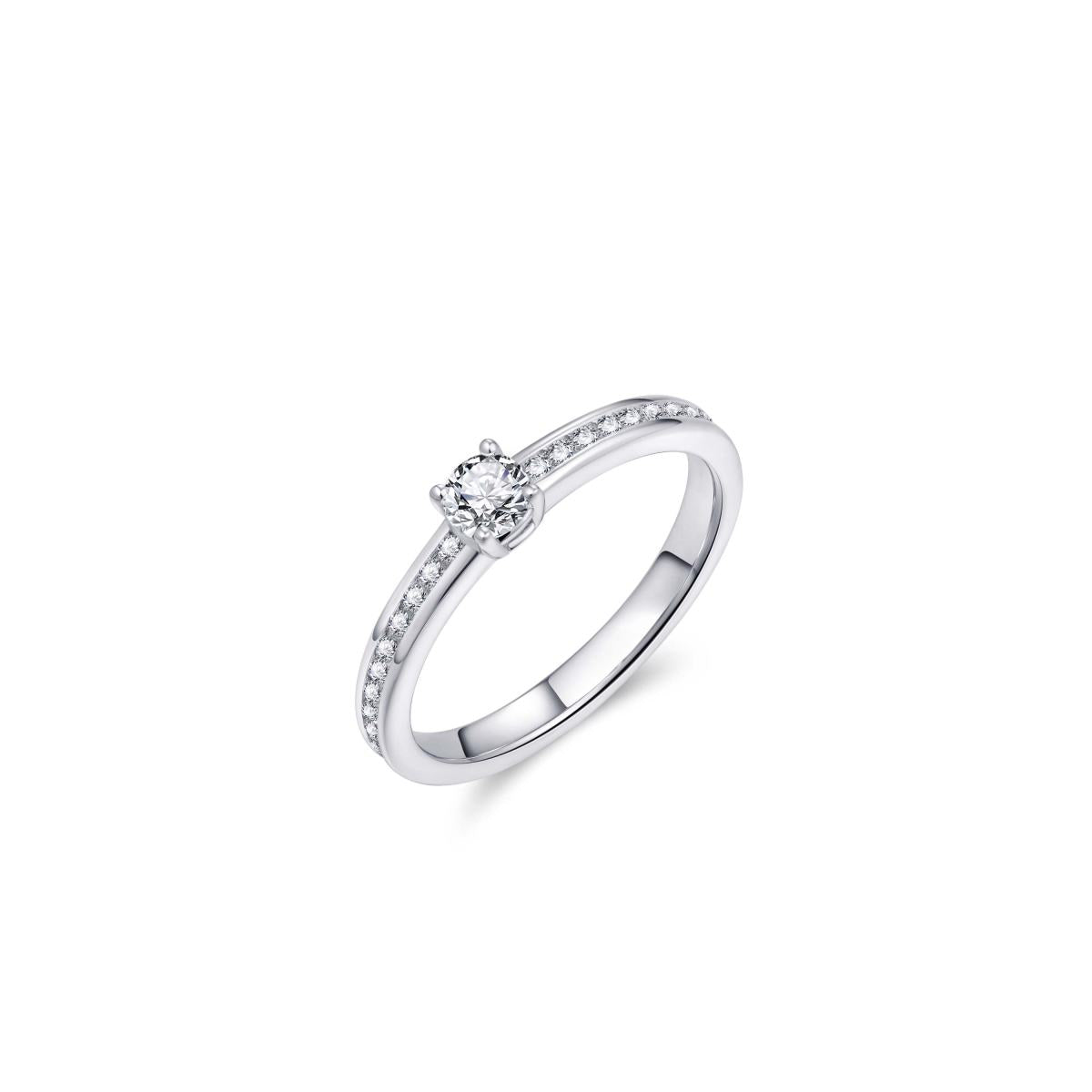 Gisser Ring Zilver Gerhodineerd Zirkonia Wit – R435