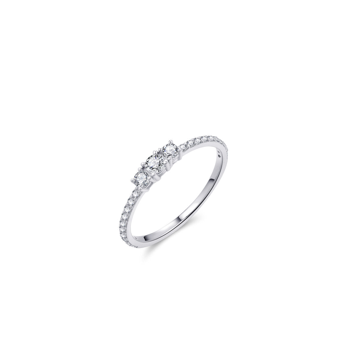 Gisser Ring Zilver Gerhodineerd Zirkonia Wit – R440