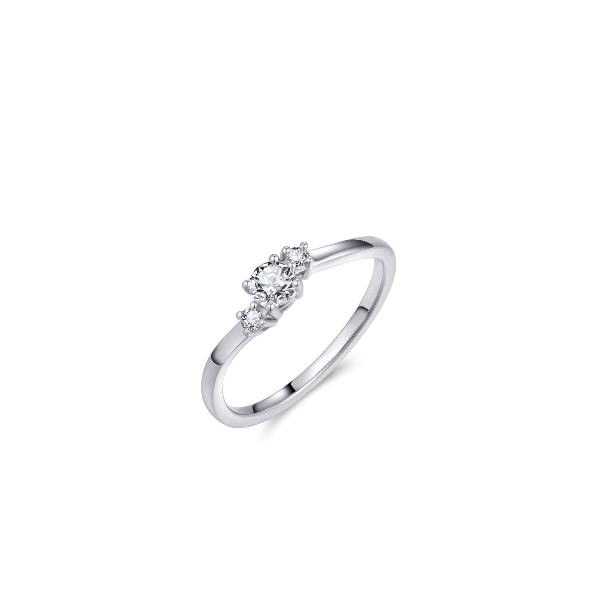 Gisser Ring Zilver Gerhodineerd Zirkonia Wit – R442
