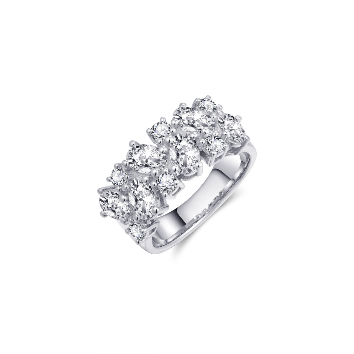Gisser Ring Zilver Gerhodineerd Zirkonia Wit – R445