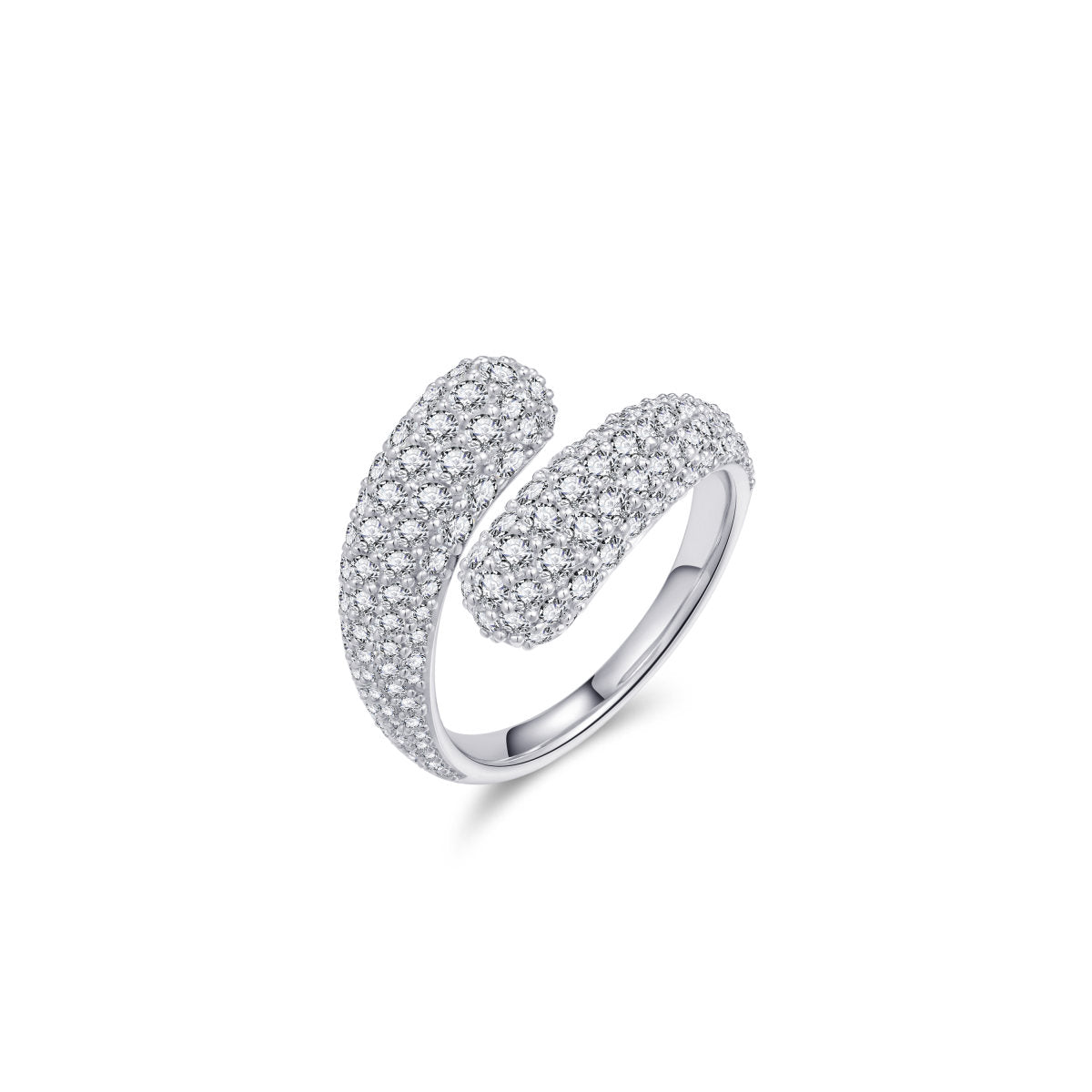 Gisser Ring Zilver Gerhodineerd Zirkonia Wit – R449