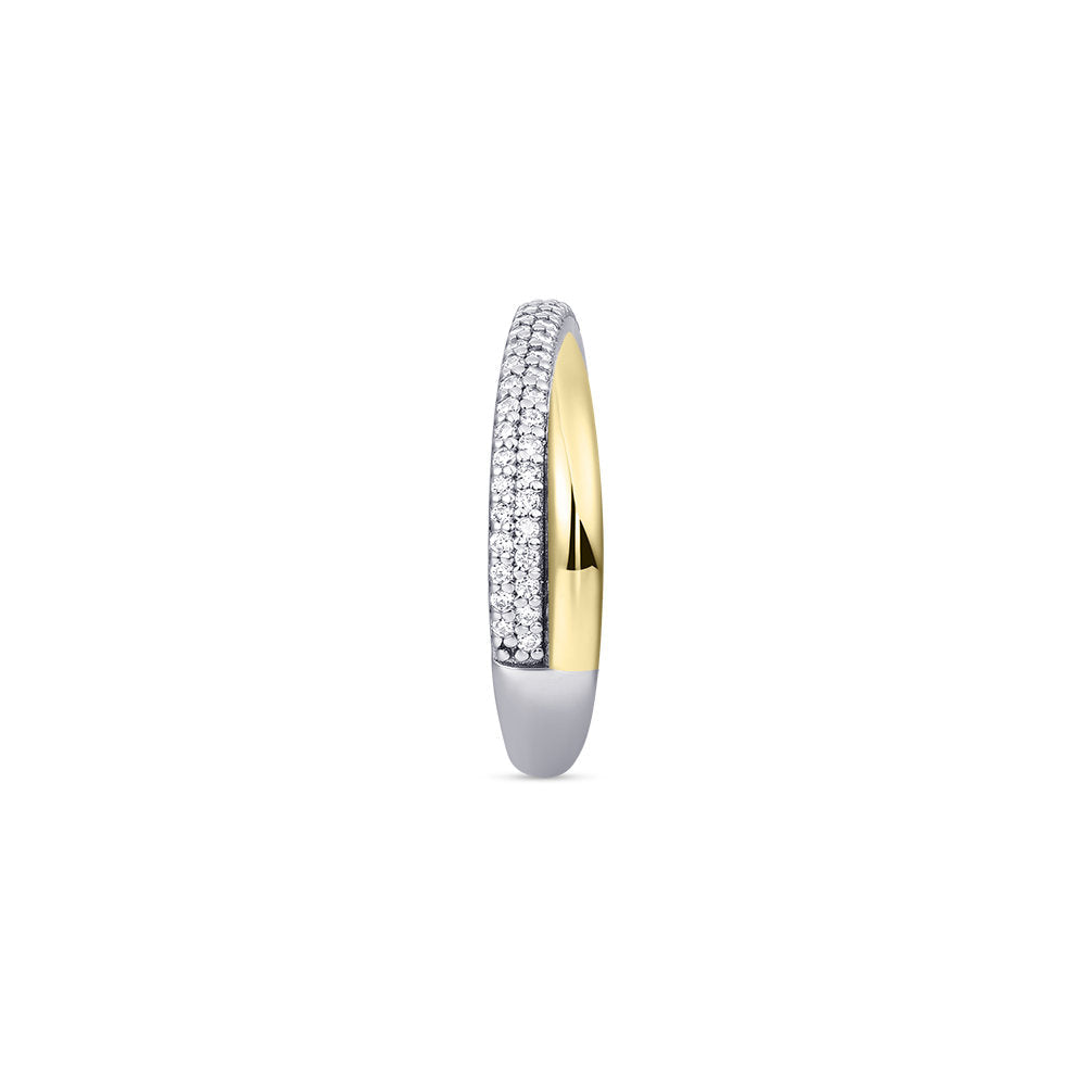 Gisser Ring Zilver Geel Verguld Zirkonia Wit – R453Y – foto 3