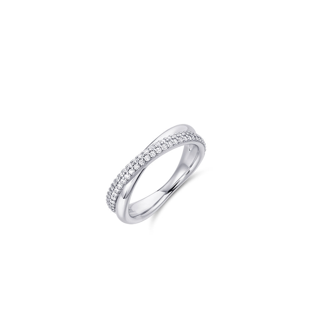 Gisser Ring Zilver Gerhodineerd Zirkonia Wit – R453