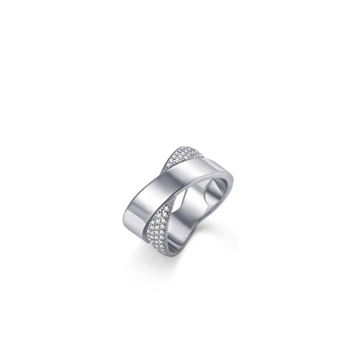 Gisser Ring Zilver Gerhodineerd Zirkonia Wit – R467