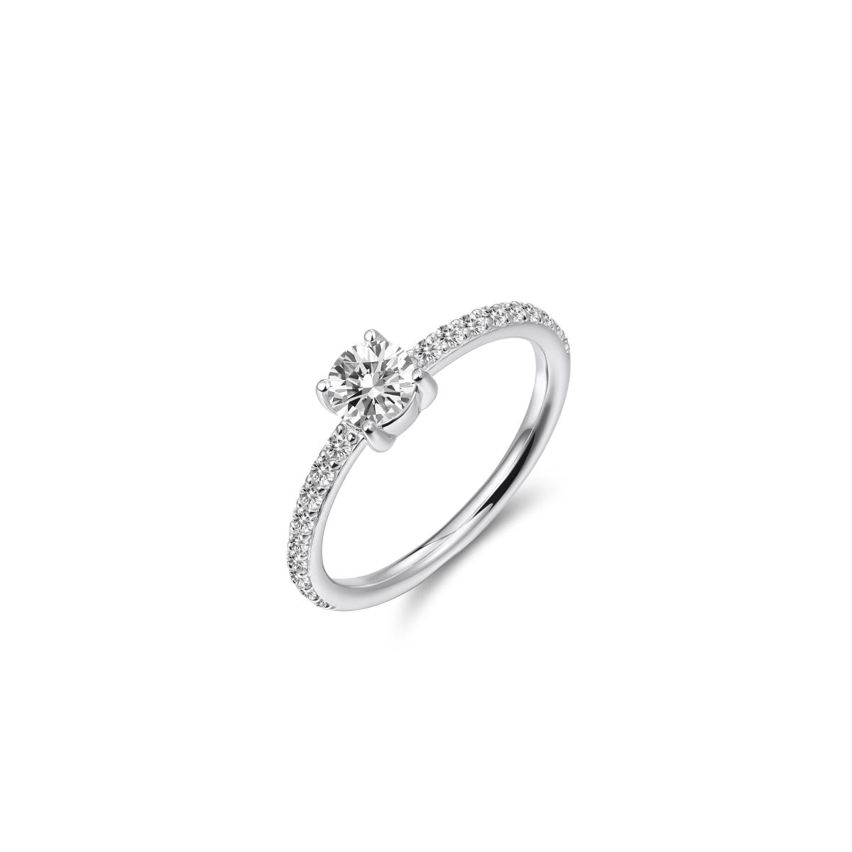 Gisser Ring Zilver Gerhodineerd Zirkonia Wit – R468