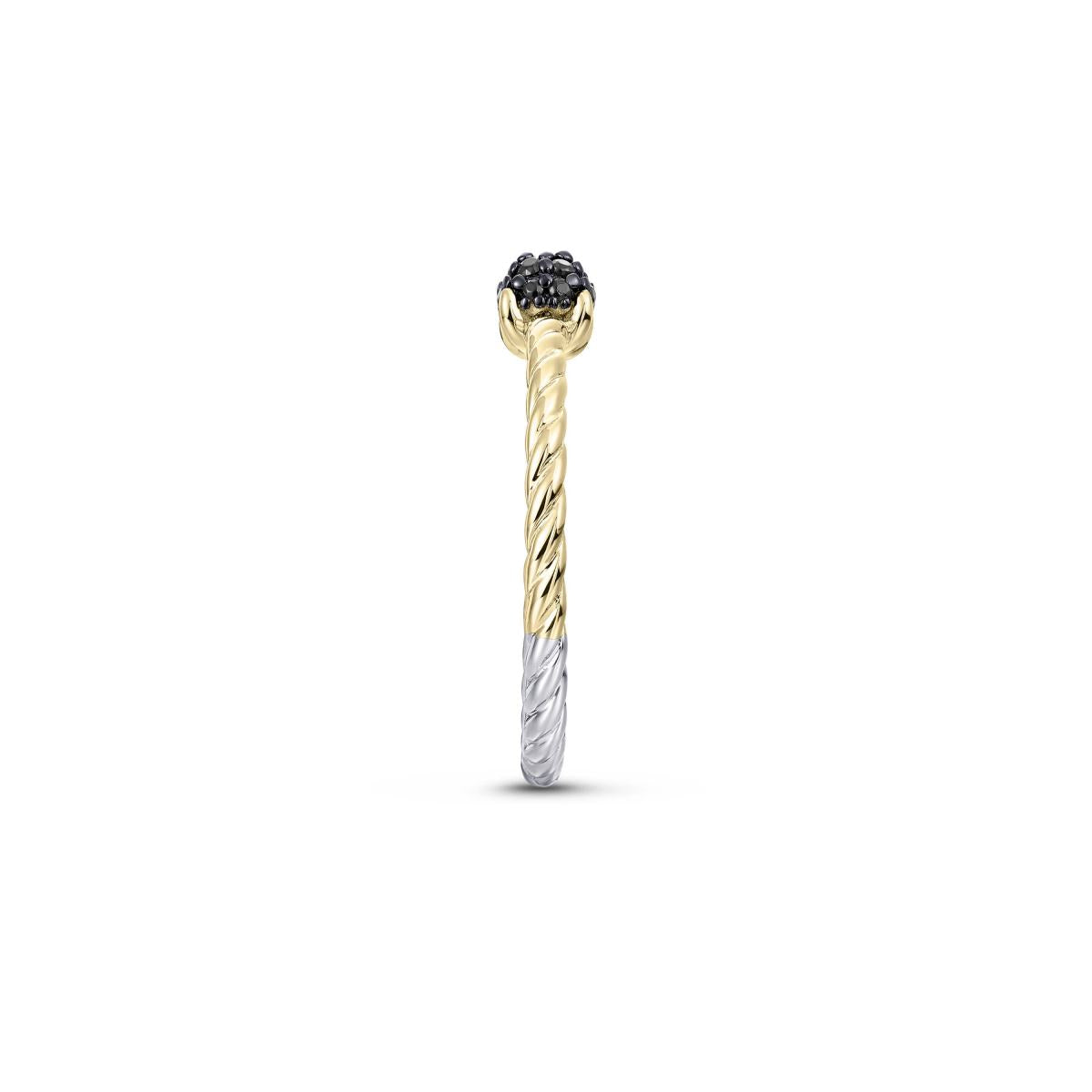 Gisser Ring Zilver Geel Verguld Zirkonia Zwart – R469YZ – foto 3