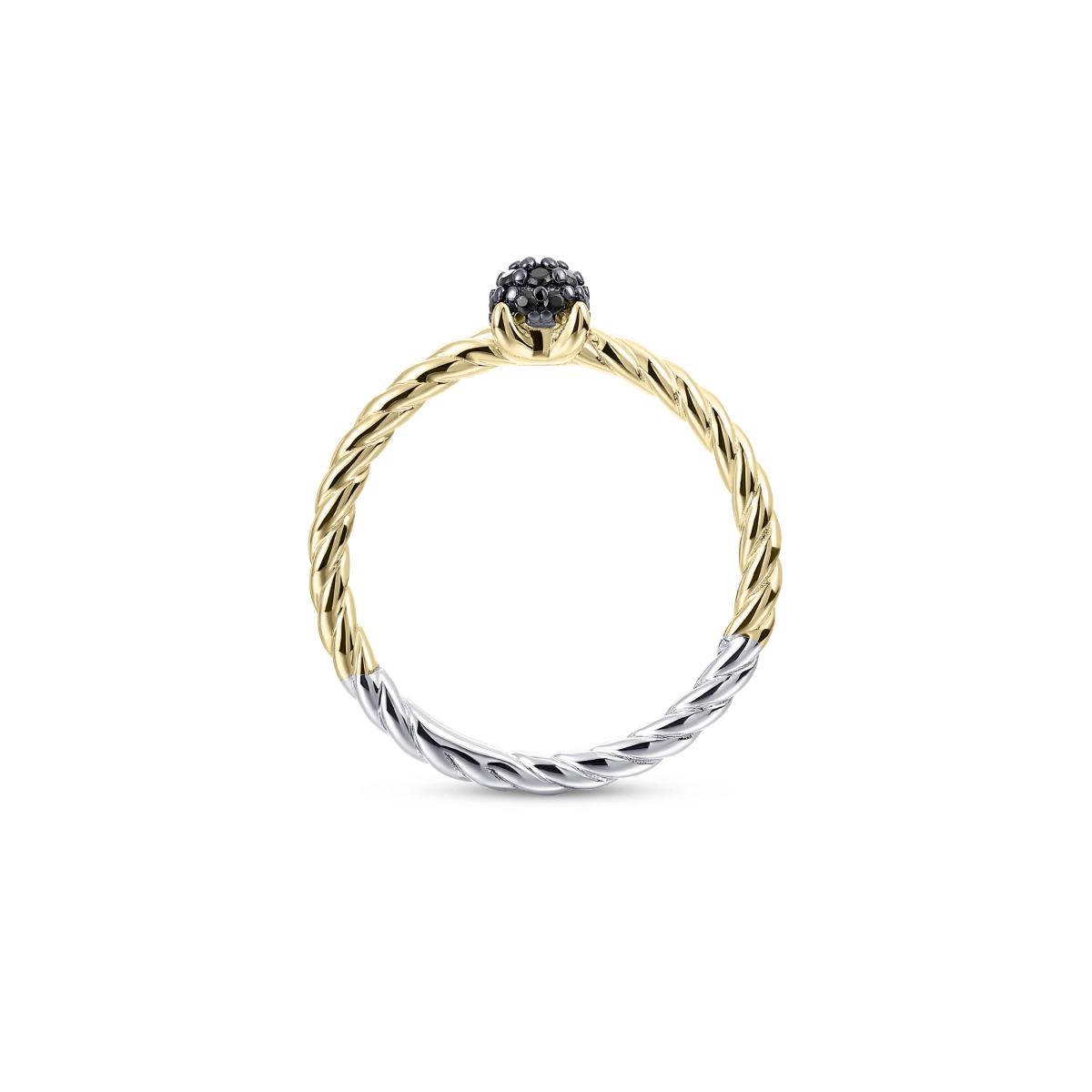 Gisser Ring Zilver Geel Verguld Zirkonia Zwart – R469YZ – foto 4