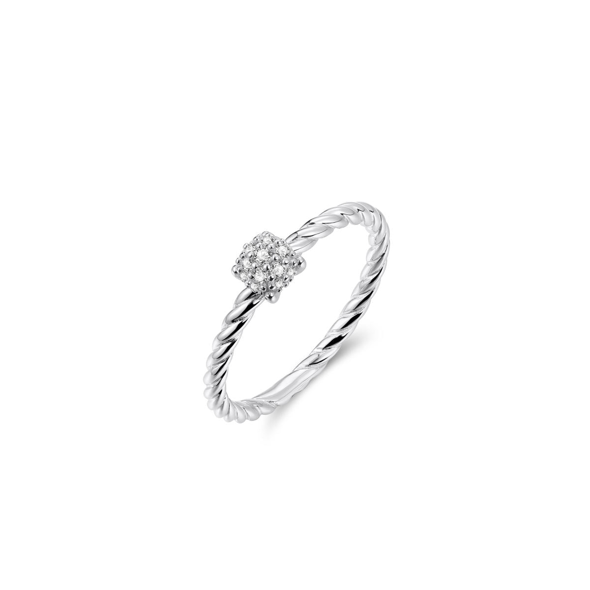 Gisser Ring Zilver Gerhodineerd Zirkonia Wit – R469