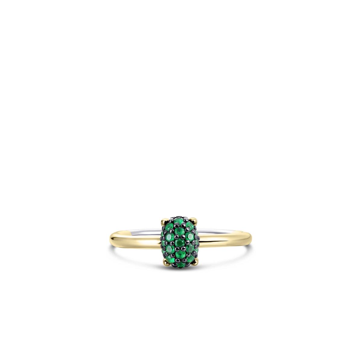 Gisser Ring Zilver Geel Verguld Zirkonia Groen – R470YG – foto 2