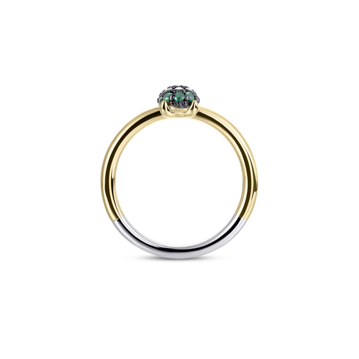 Gisser Ring Zilver Geel Verguld Zirkonia Groen – R470YG – foto 4