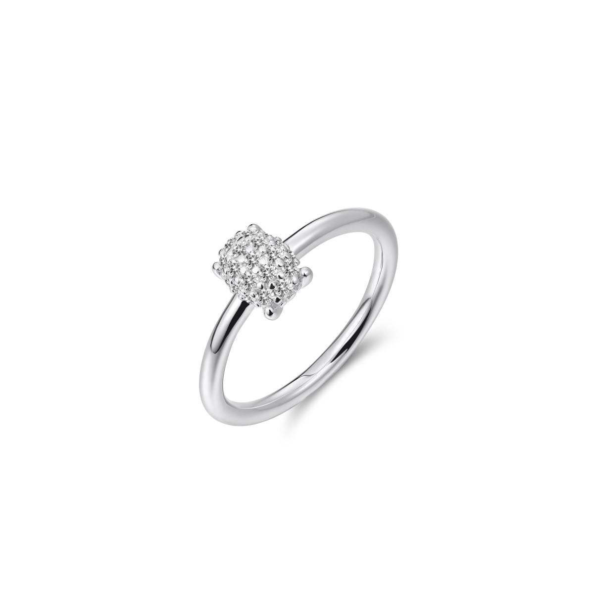 Gisser Ring Zilver Gerhodineerd Zirkonia Wit – R470