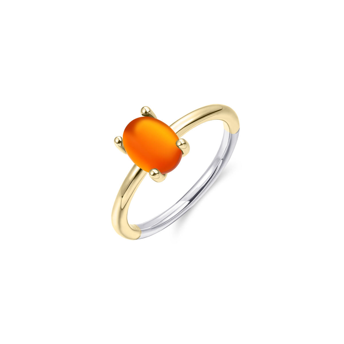 Gisser Ring Zilver Geel Verguld Zirkonia Oranje – R471YO