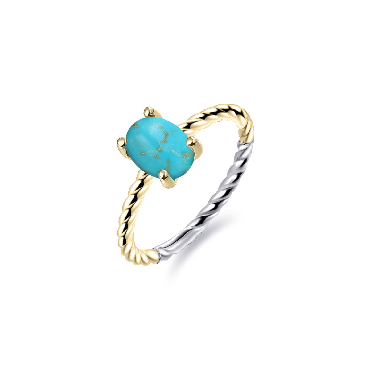 Gisser Ring Zilver Geel Verguld Turkoois – R473YTQ