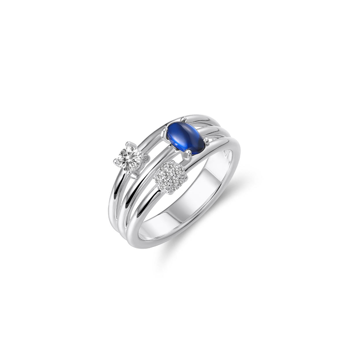 Gisser Ring Zilver Gerhodineerd Zirkonia Wit – R474B