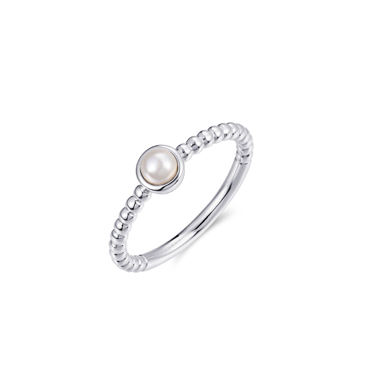 Gisser Ring Zilver Gerhodineerd Schelpparel Wit – R477WP