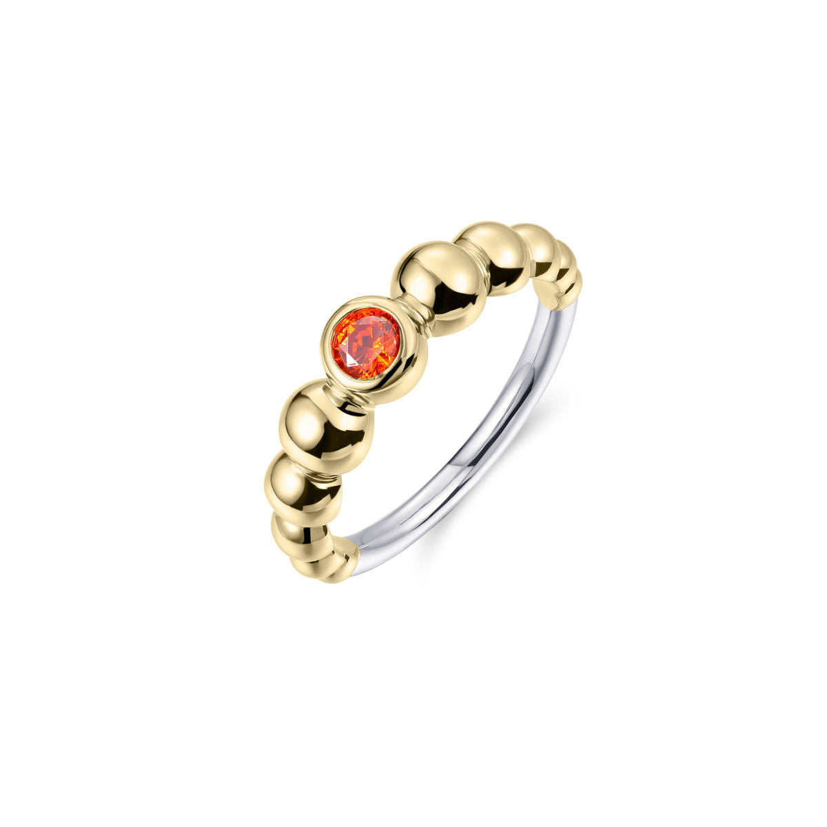 Gisser Ring Zilver Geel Verguld Zirkonia Oranje – R479YO