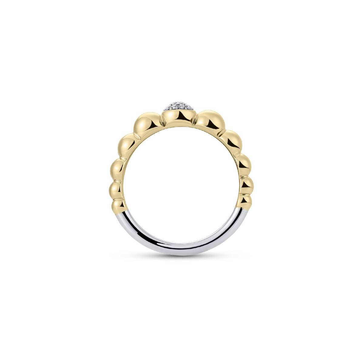 Gisser Ring Zilver Geel Verguld Zirkonia Wit – R485Y – foto 4