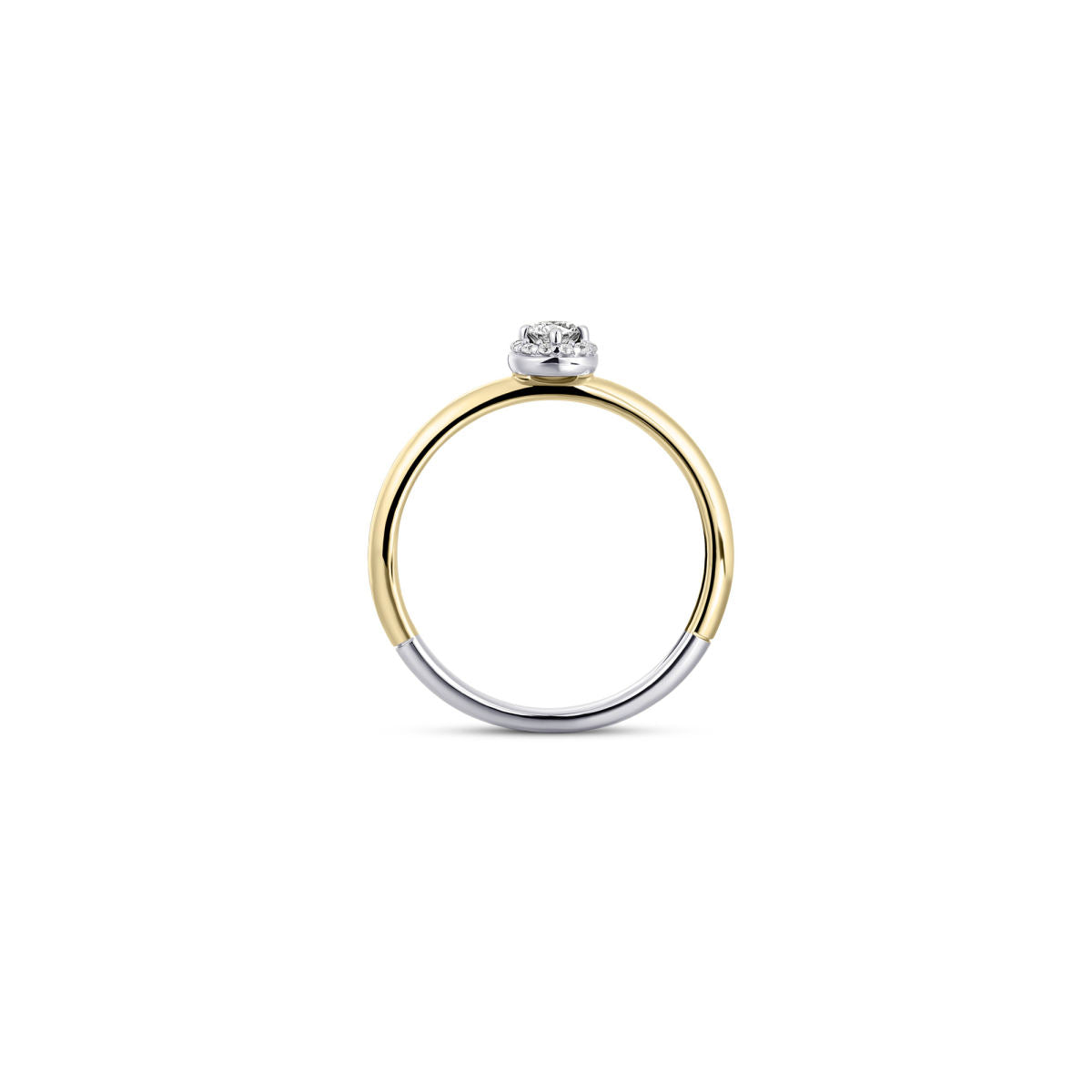 Gisser Ring Zilver Geel Verguld Zirkonia Wit – R486Y – foto 4