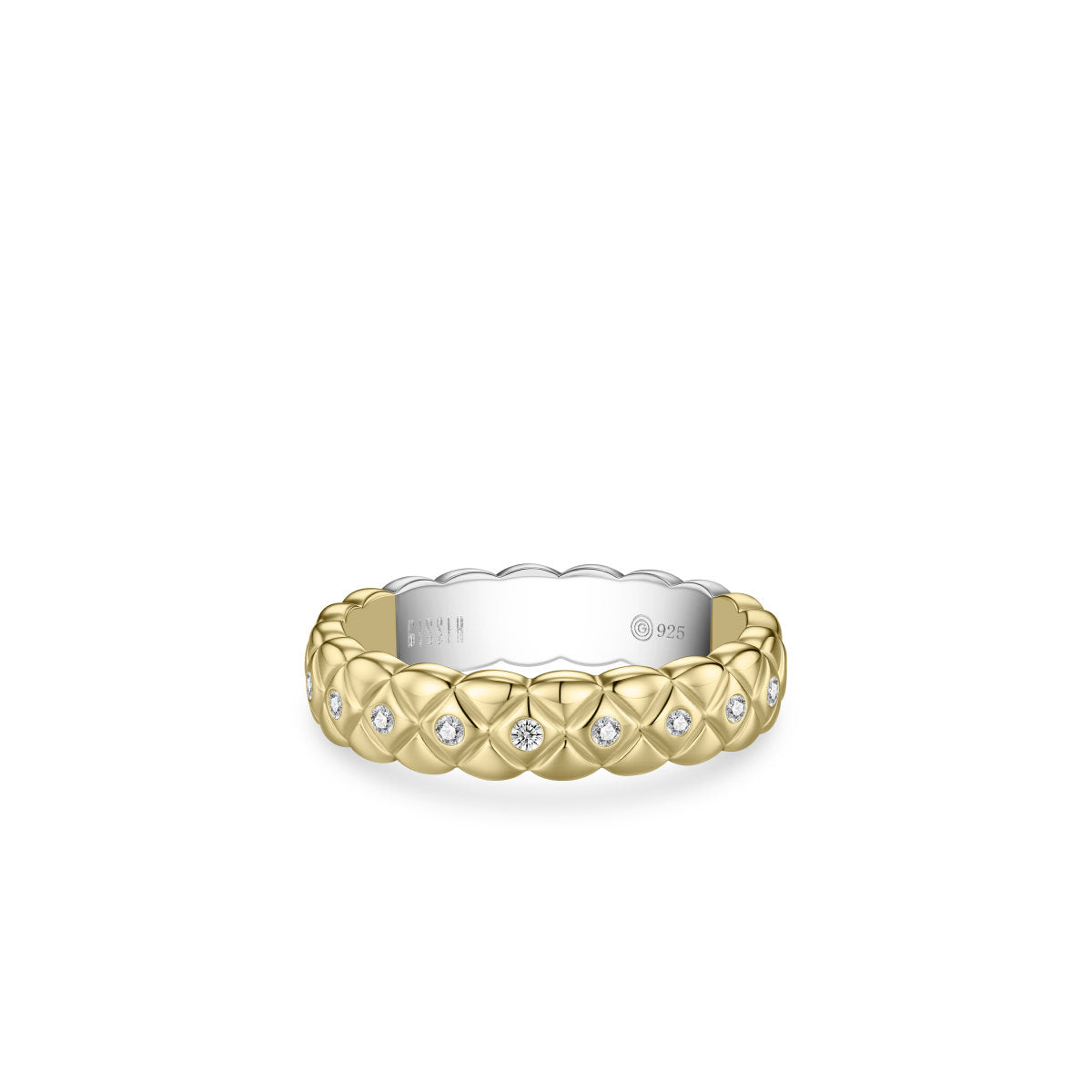 Gisser Ring Zilver Verguld Bicolor Zirkonia Wit – R491Y – foto 2