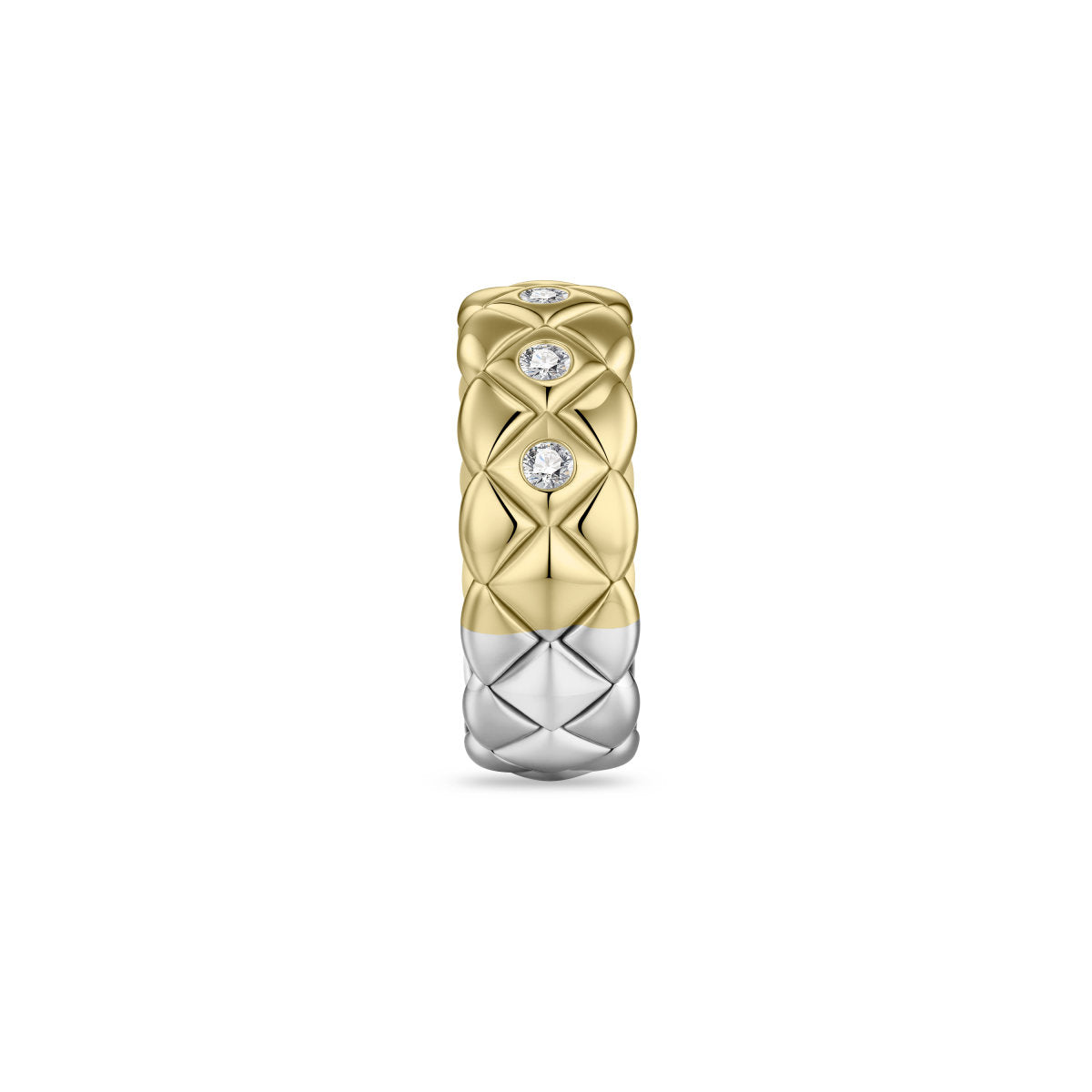 Gisser Ring Zilver Verguld Bicolor Zirkonia Wit – R492Y – foto 3