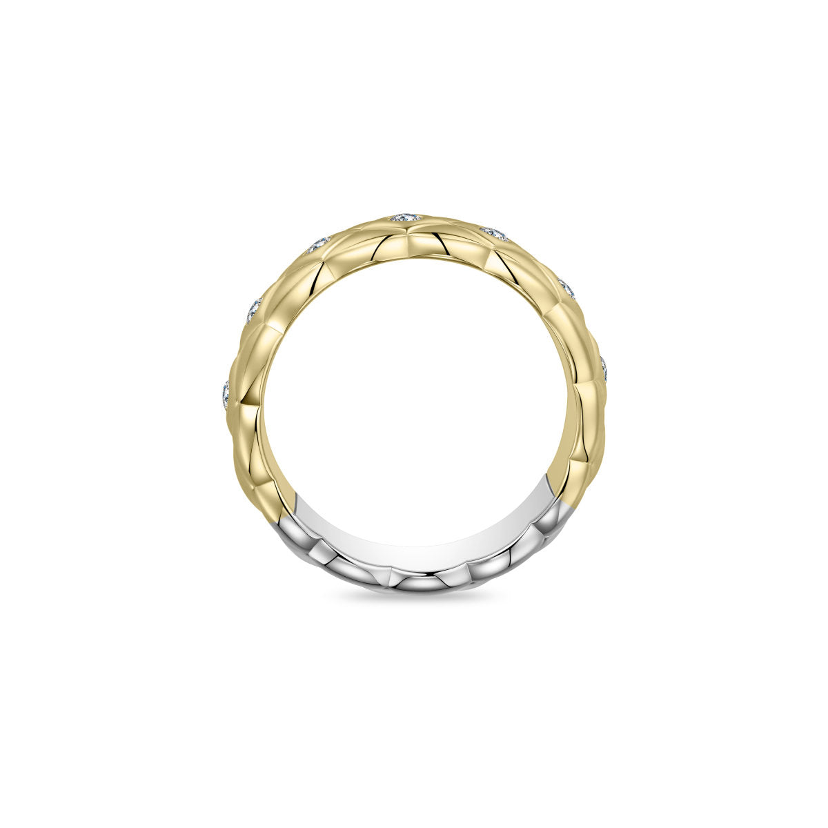 Gisser Ring Zilver Verguld Bicolor Zirkonia Wit – R492Y – foto 4