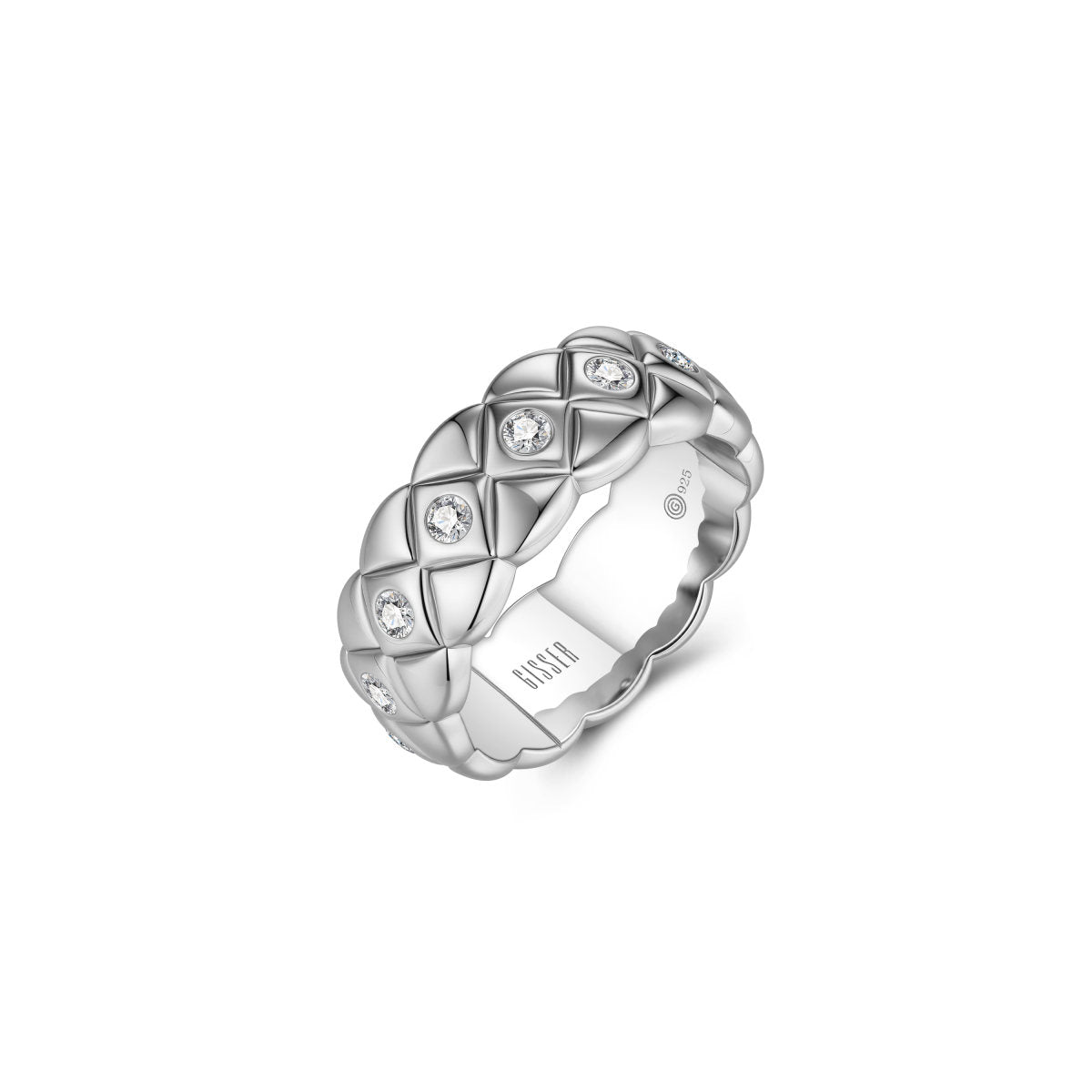Gisser Ring Zilver Gerhodineerd Zirkonia Wit – R492