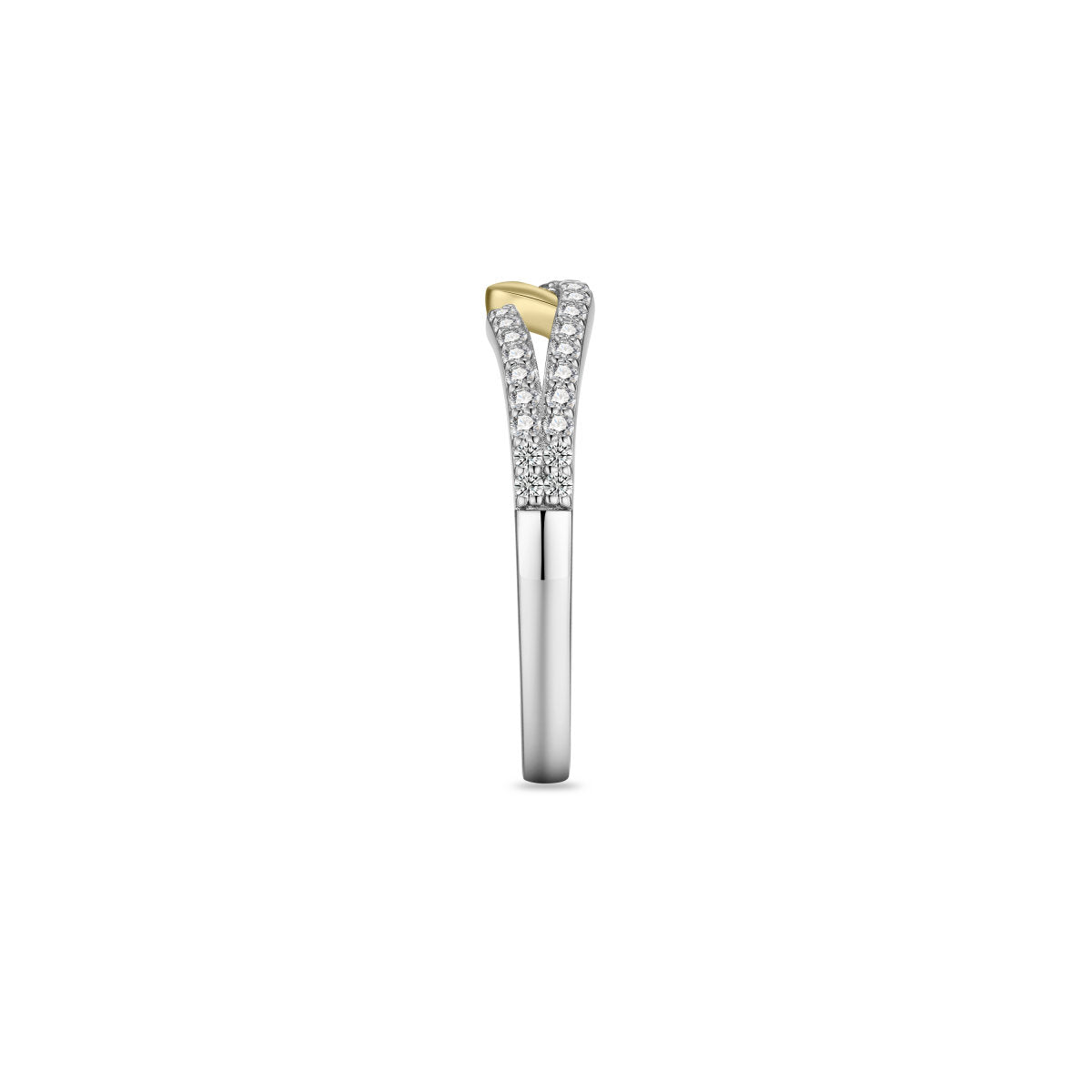 Gisser Ring Zilver Verguld Bicolor Zirkonia Wit – R493Y – foto 3