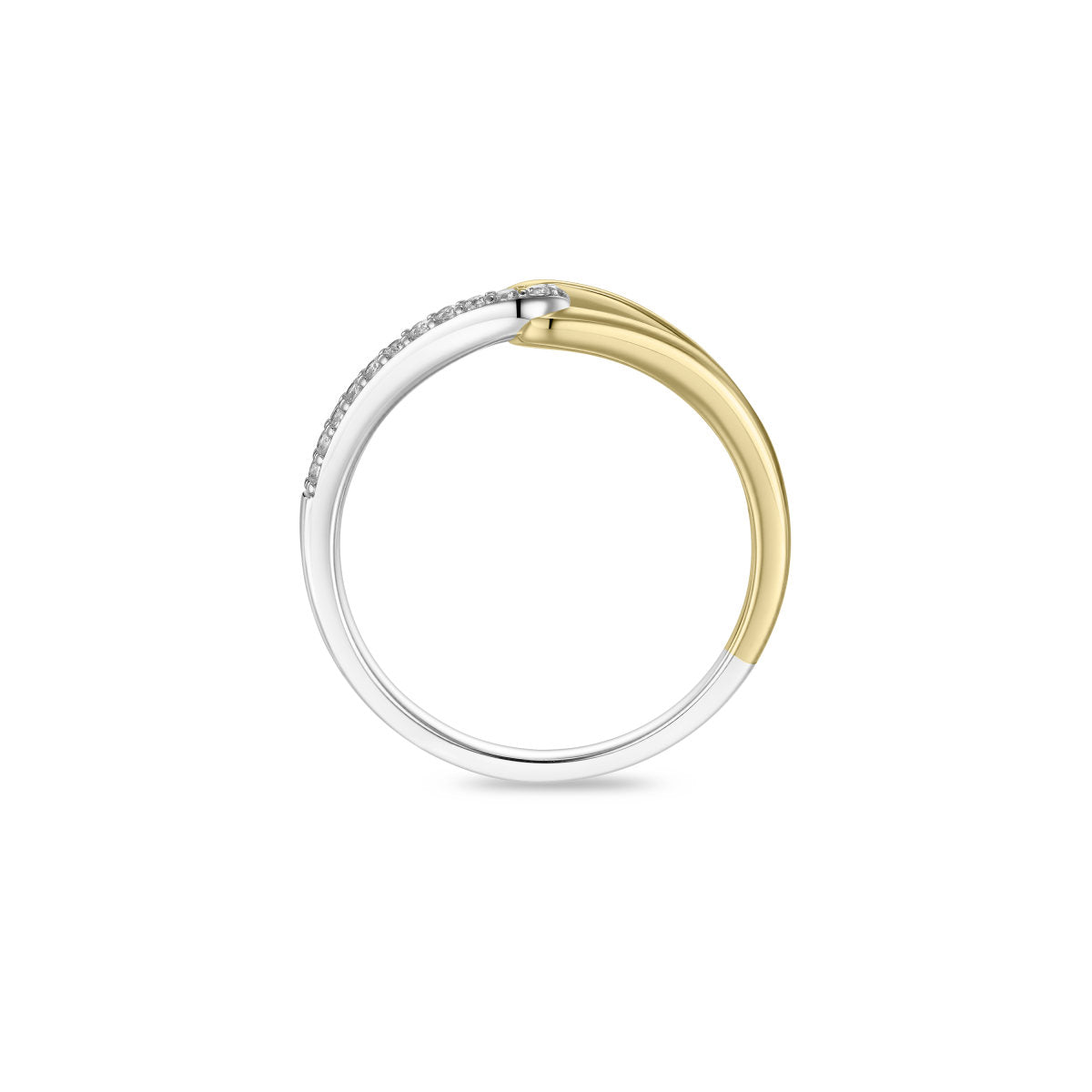 Gisser Ring Zilver Verguld Bicolor Zirkonia Wit – R493Y – foto 4