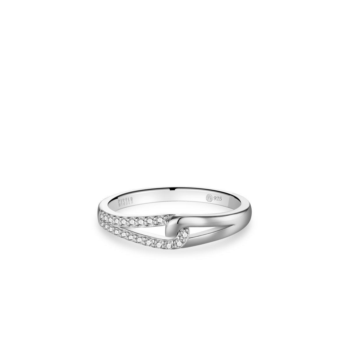 Gisser Ring Zilver Gerhodineerd Zirkonia Wit – R493 – foto 2