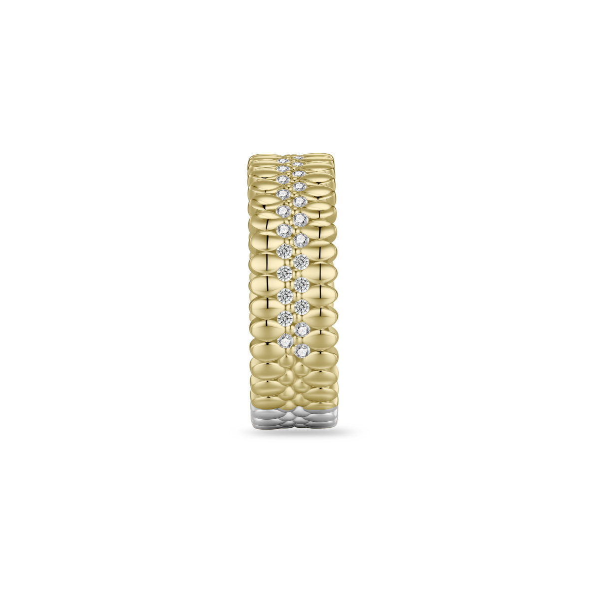 Gisser Ring Zilver Verguld Bicolor Zirkonia Wit – R496Y – foto 3