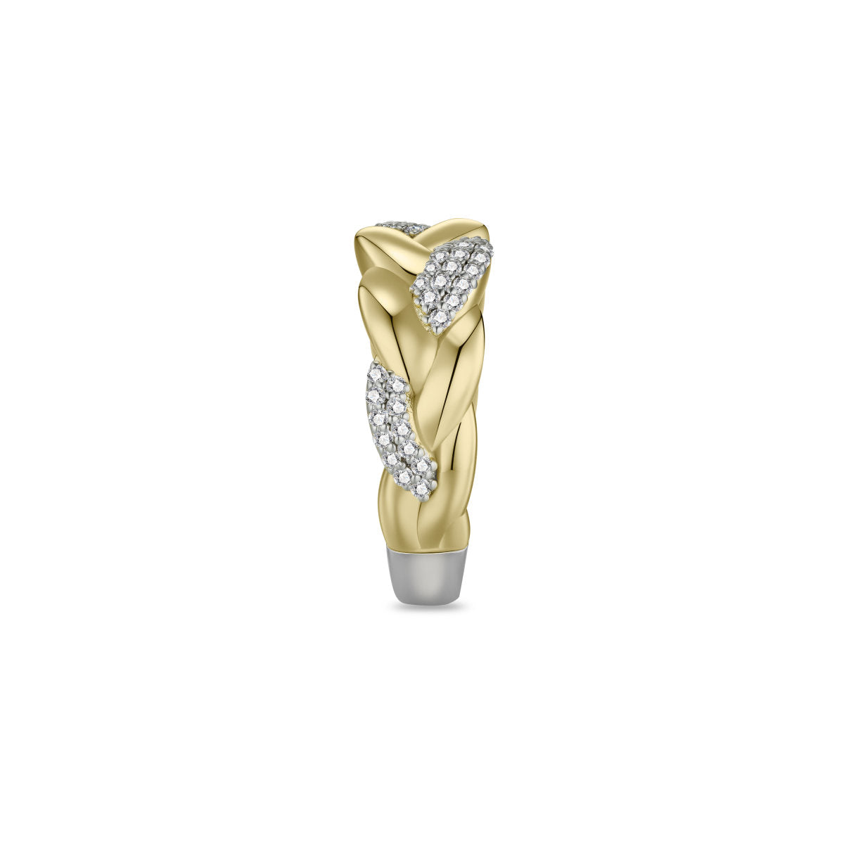 Gisser Ring Zilver Verguld Bicolor Zirkonia Wit – R498Y – foto 3