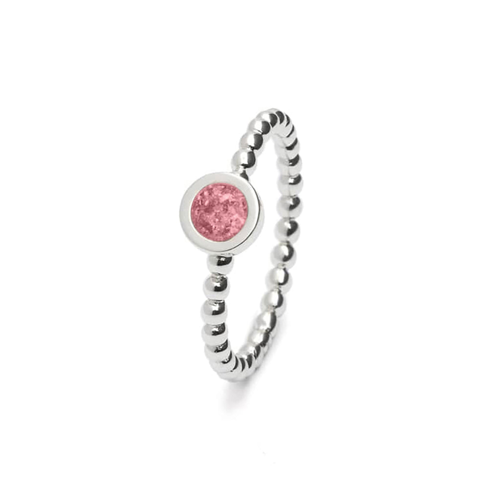 See You Bubble Band Round Ring zilver zwart - RG002S-EU47