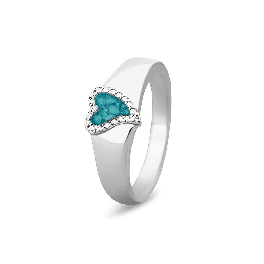 See You Gems Heart Ring zilver zwart - RG005-EU50