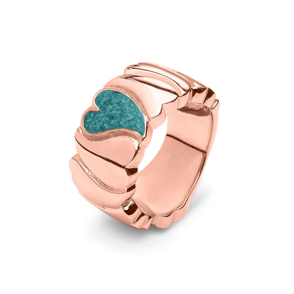 See You Wide Heart Ring 1,2 cm zilver zwart - RG006-EU47