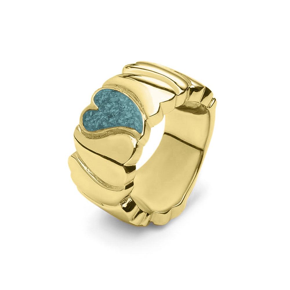 See You Wide Heart Ring 1,2 cm zilver zwart - RG006-EU47