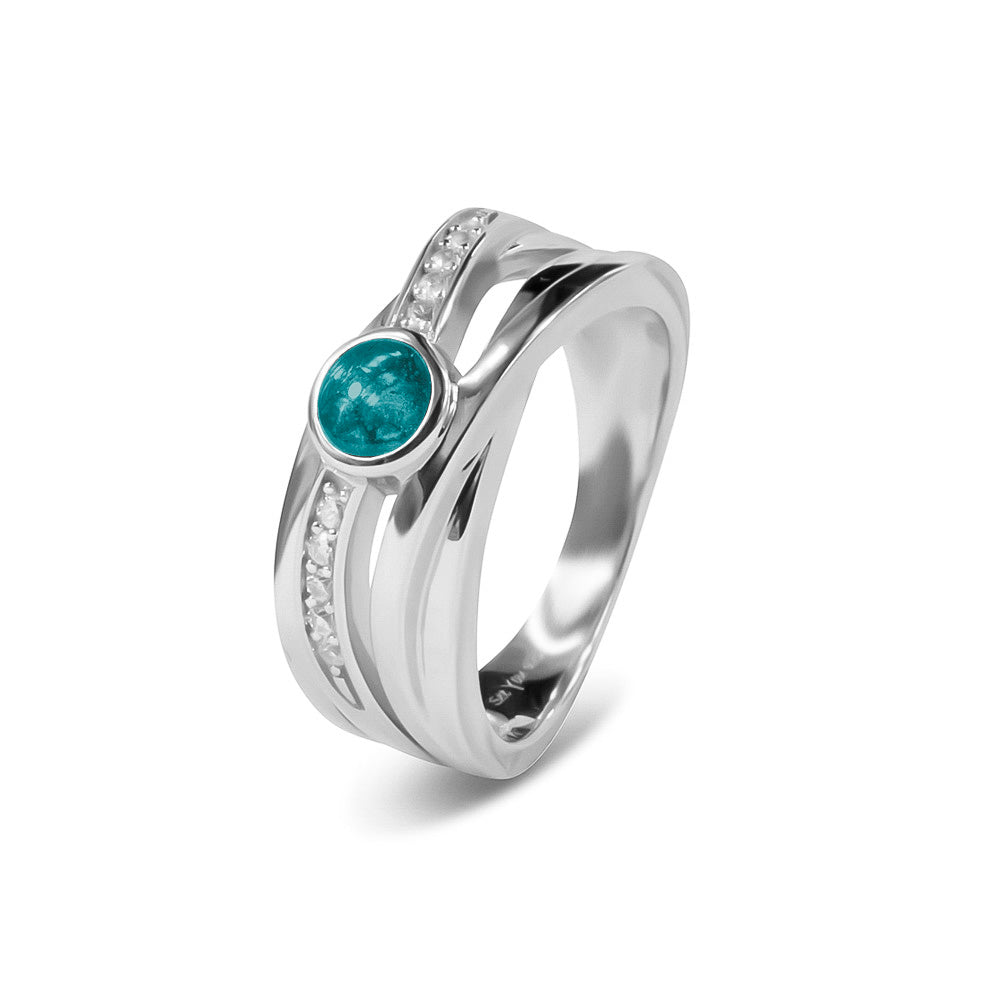 See You Cross- over Ring zilver zwart - RG007-EU50