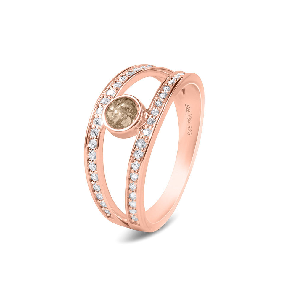 See You Dubbele ring met stenen en askastje in goud – RG-014 – afbeelding 47