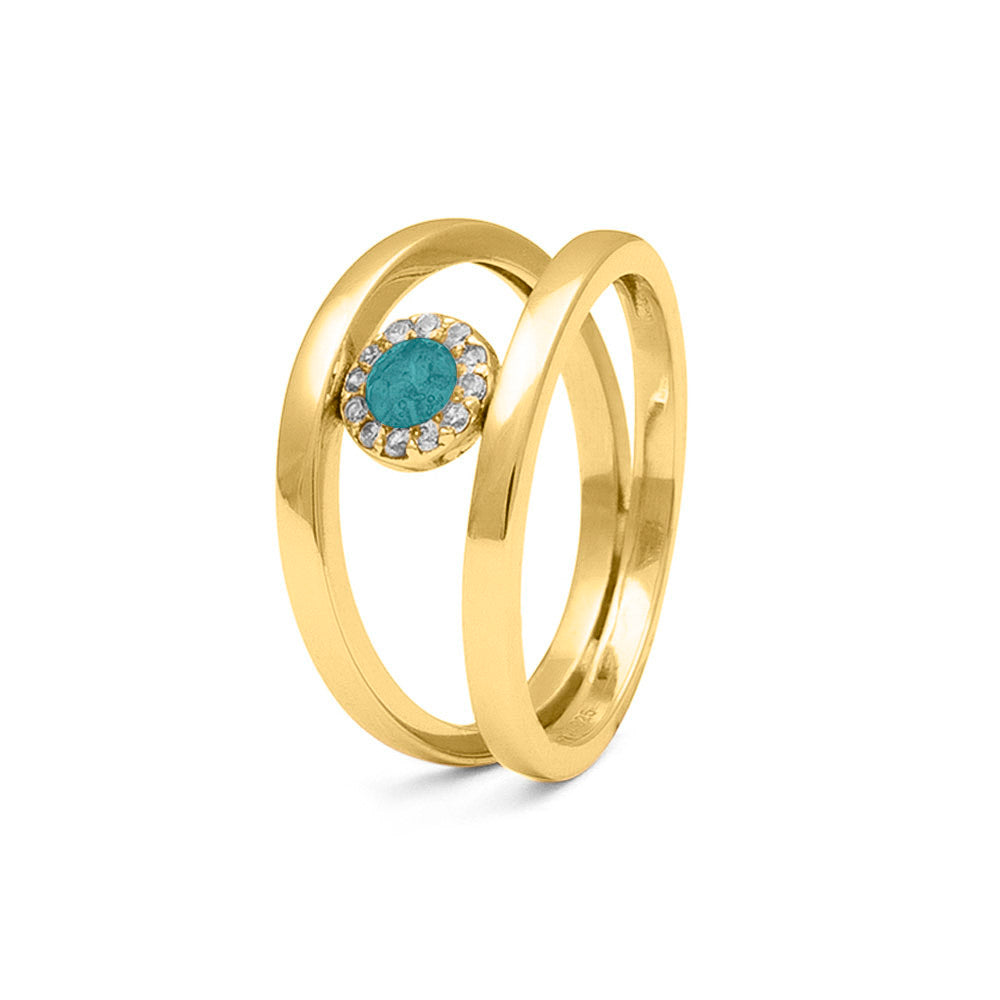 See You Double Band Gems Ring zilver zwart - RG015-EU50