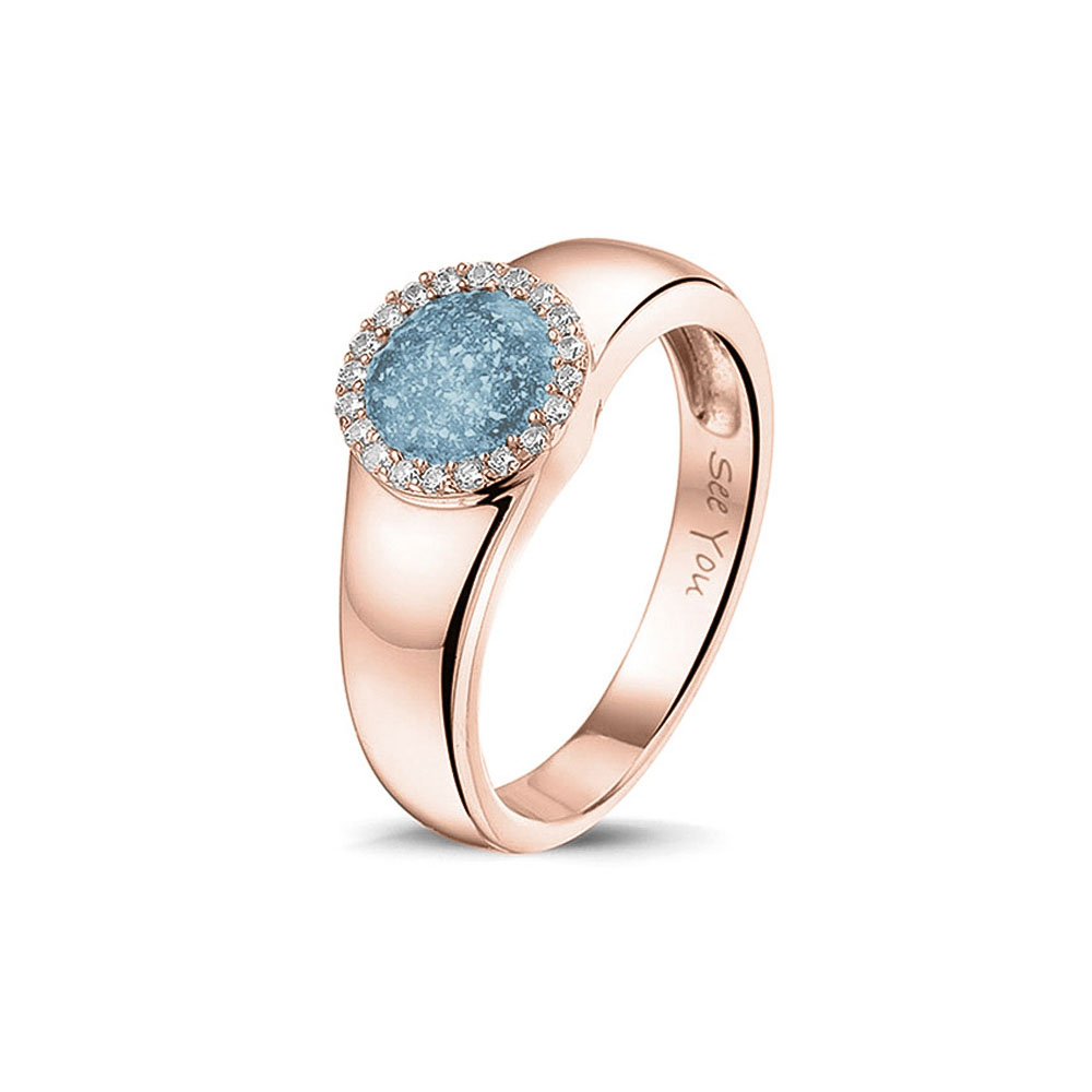 See You Circle Gem Ring zilver zwart - RG021-Z-EU50