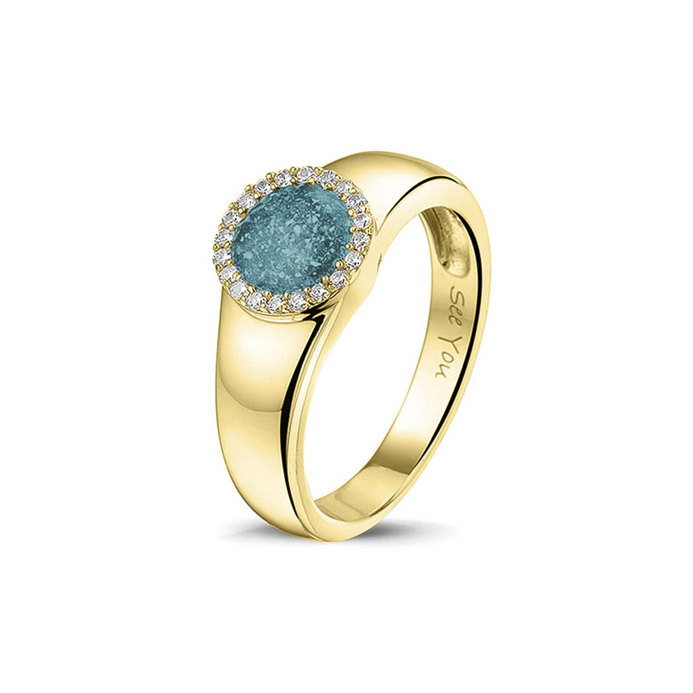 See You Circle Gem Ring zilver zwart - RG021-Z-EU50
