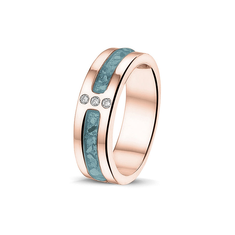 See You Gouden asring met twee groeven en drie stenen – RG-024 – afbeelding 24