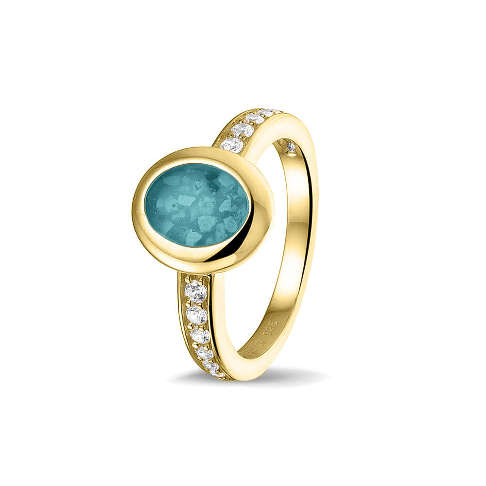 See You Asring met steen en ovale kop in goud – RG-036 – afbeelding 1