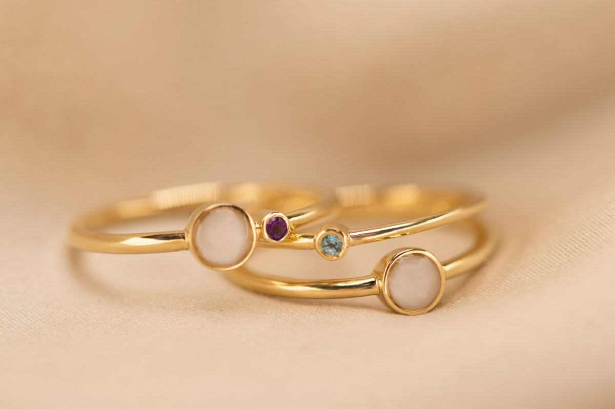 See You Single Band Birthstone Ring - RG-047-EU47