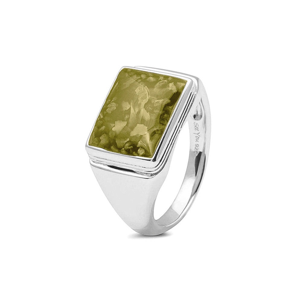 See You Rechthoekige zegelring met rand en as in goud – RG-053 – afbeelding 66