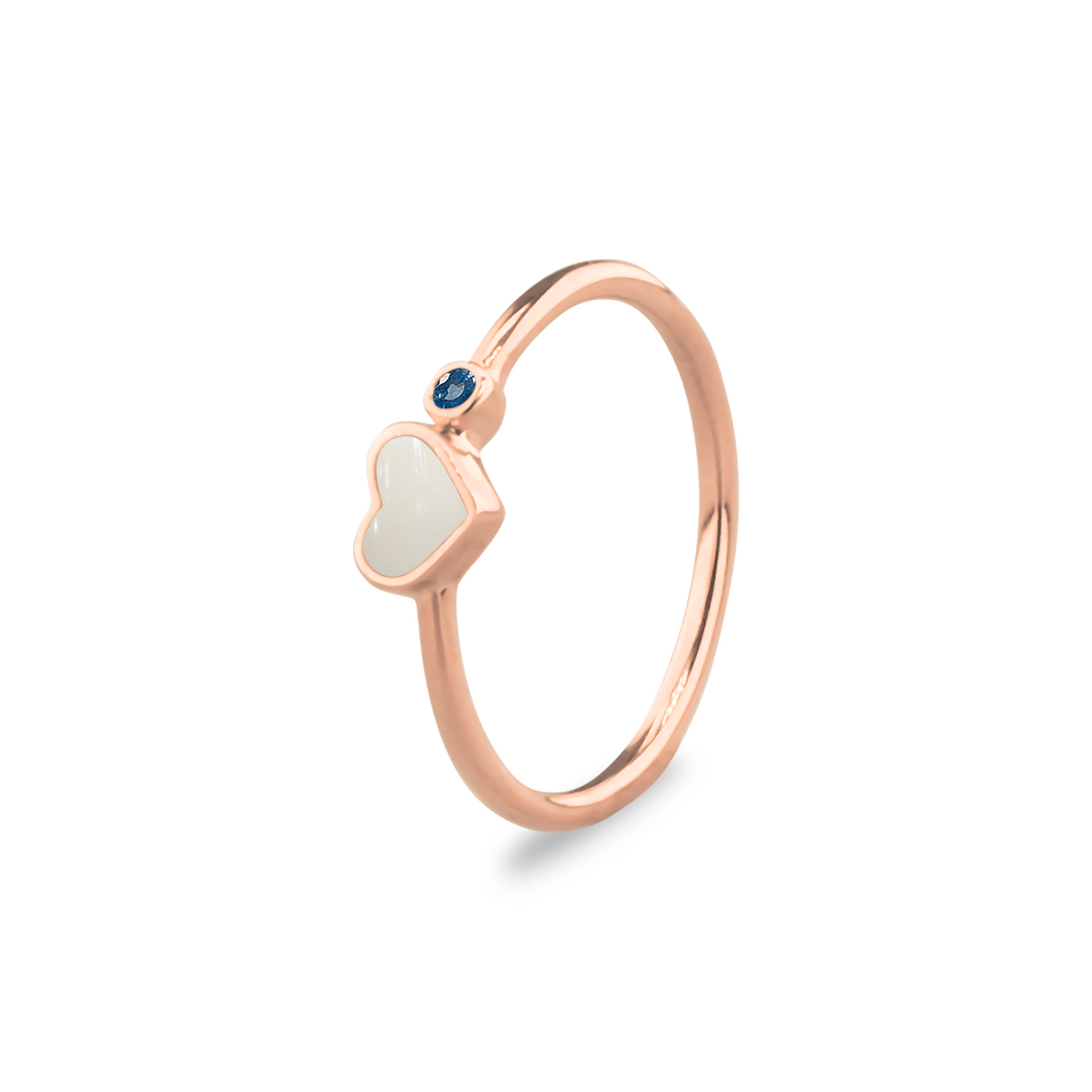 See You Single Band Heart Birthstone Ring - RG-057-EU47