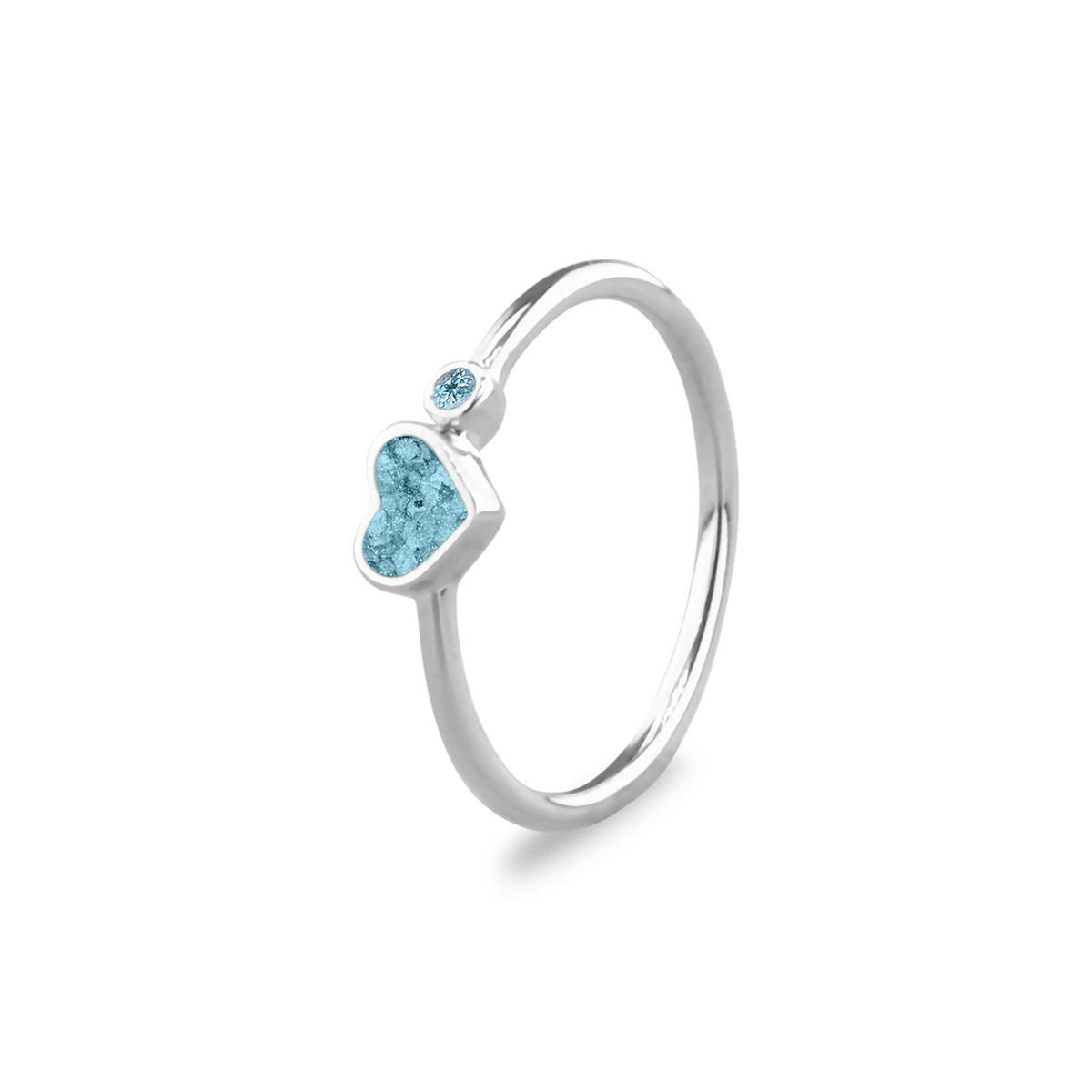 See You Single Band Heart Birthstone Ring - RG-057-EU47